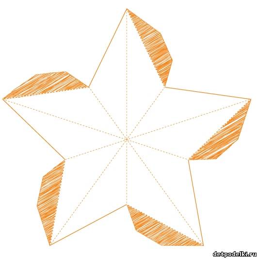 Объемная звезда к 9 мая из бумаги с шаблонами
